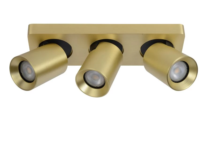 Lucide NIGEL - Ceiling spotlight - LED Dim to warm - GU10 - 3x5W 2200K/3000K - Matt Gold / Brass - off